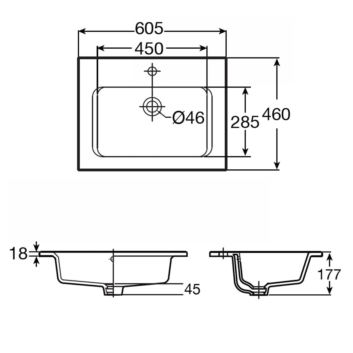 ROCA A3279AE00C The Gap 一體式面盆 605x460mm 白色 (可配面盆櫃)