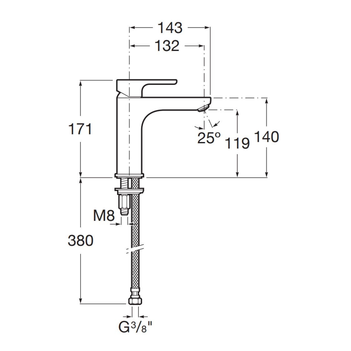 ROCA A5A3B09C00 L20 Basin Faucet Chrome