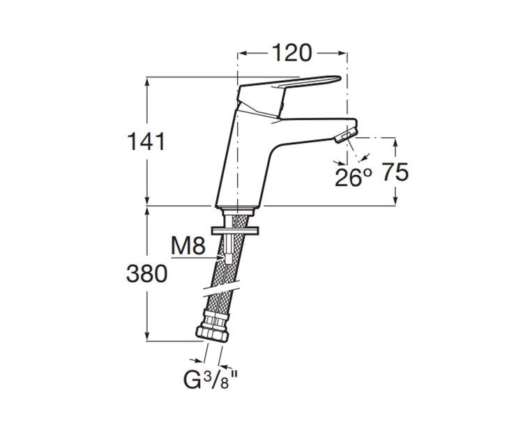 ROCA A5A3L25C00 Alfa Basin Faucet Chrome