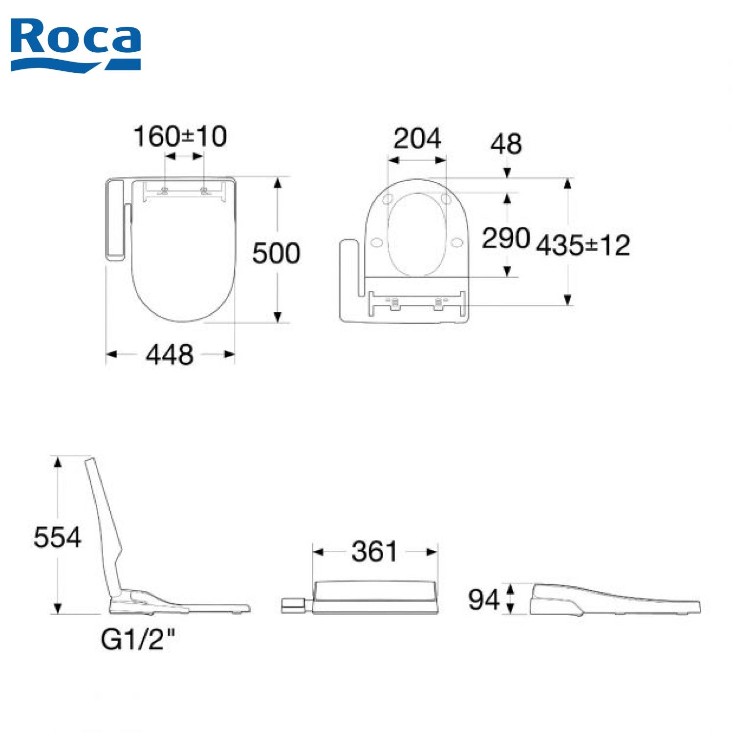 Roca A804025005 Multiclean X 圓形電子廁板 (尊尚型)