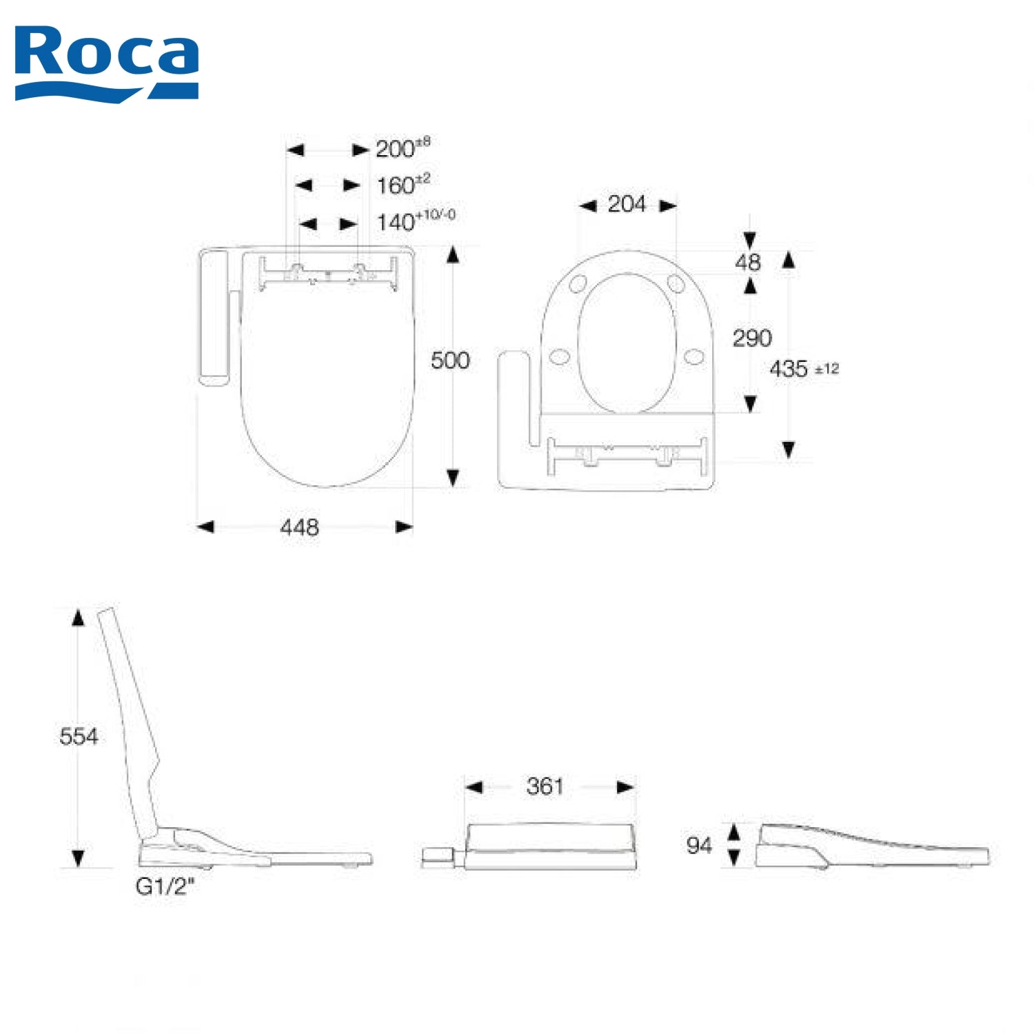Roca A804035005 Multiclean X 圓形電子廁板 (基本型)