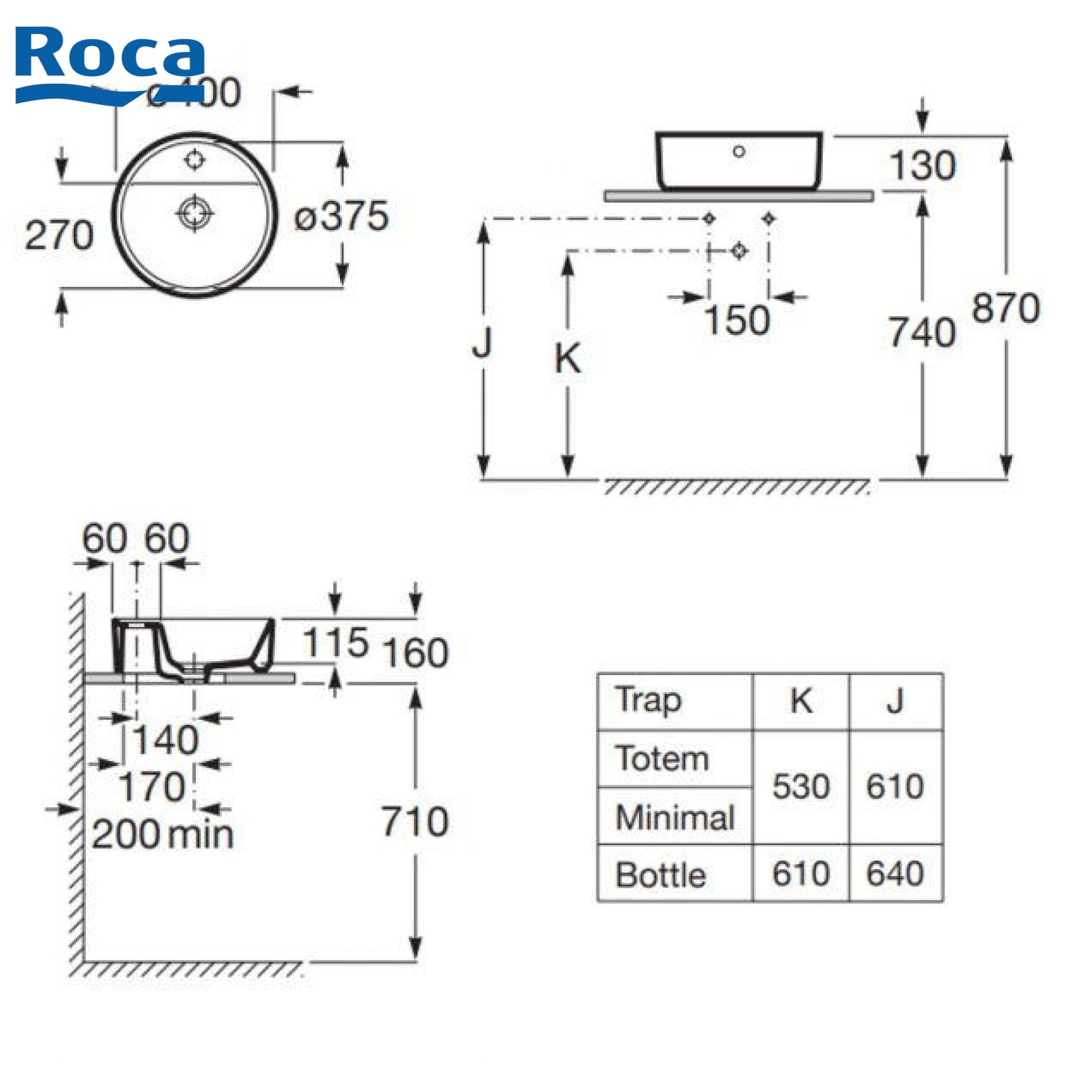 Roca Alter 3270MK 座枱洗臉盆