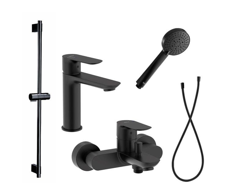 ROCA Cala Black 龍頭套裝 J1: 1+3+4+5+6 5A326ENB0+5A026ENB0+5B0405NB0+5B2116NB0+5B1B03NBN 啞黑色