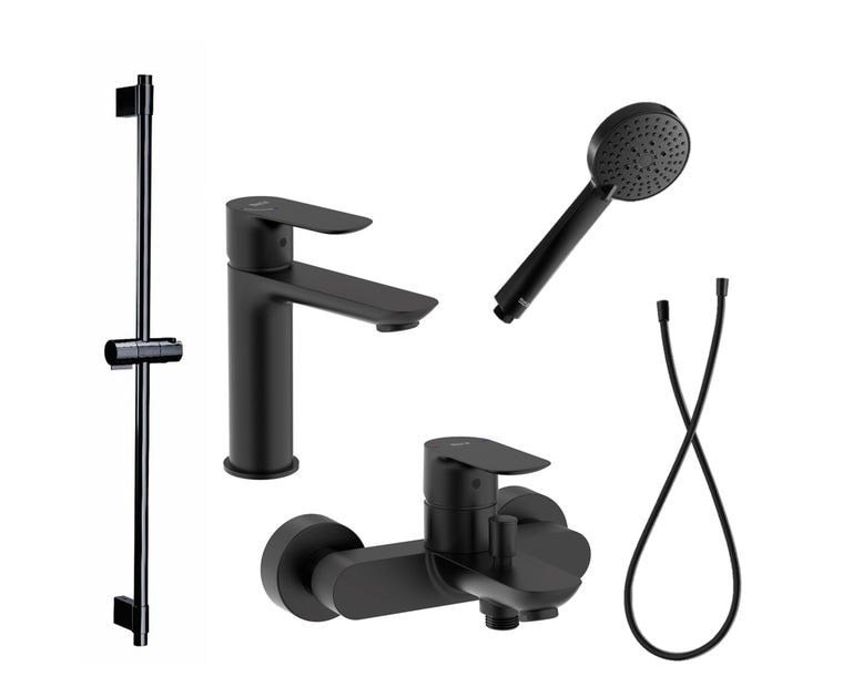 ROCA Cala Black 龍頭套裝 J1: 1+3+4+5+6 5A326ENB0+5A026ENB0+5B0405NB0+5B2116NB0+5B1B03NBN 啞黑色