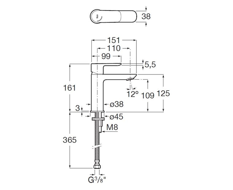 ROCA Cala Black 龍頭套裝 J1: 1+3+4+5+6 5A326ENB0+5A026ENB0+5B0405NB0+5B2116NB0+5B1B03NBN 啞黑色