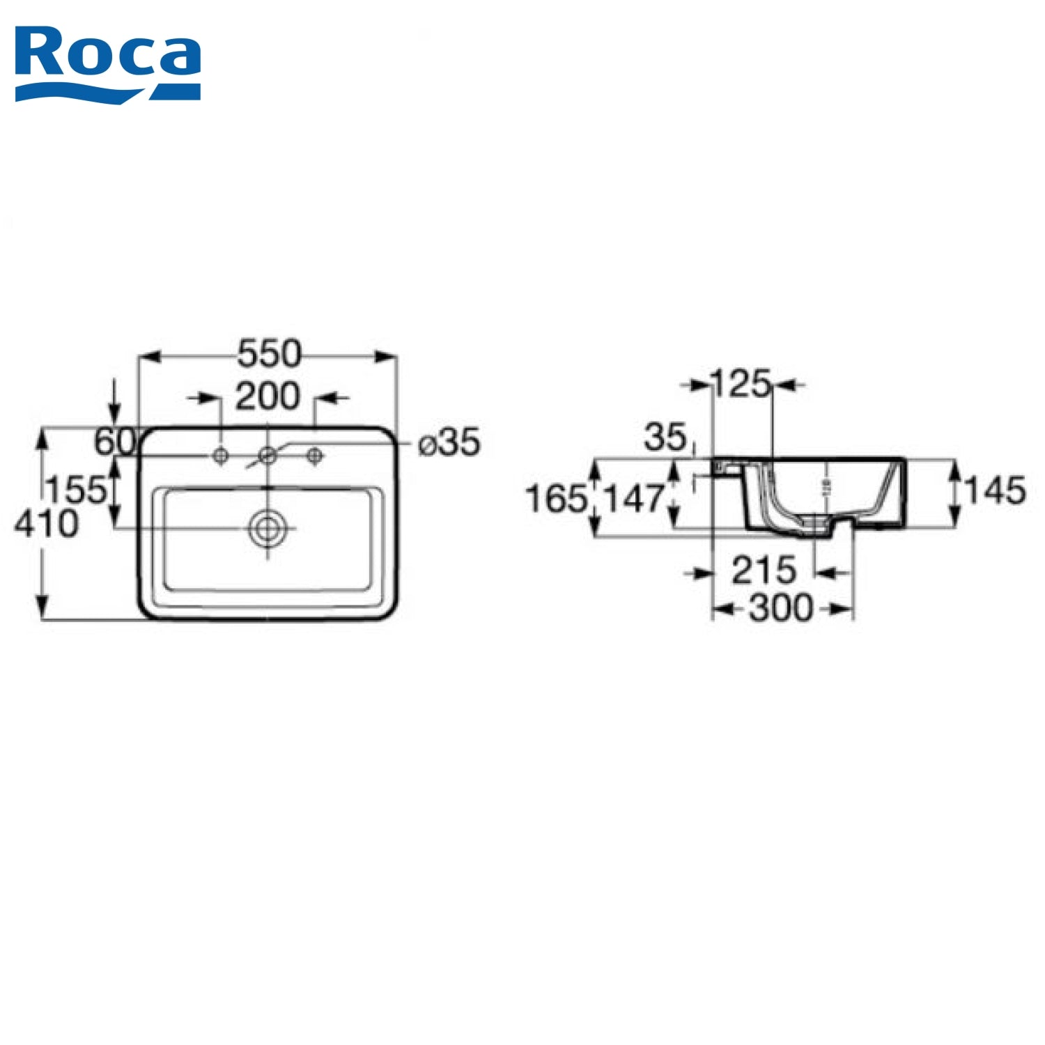 Roca Gap 32747P 半掛式洗臉盆