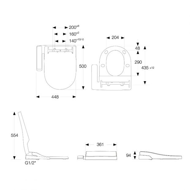 Roca Gap Round rimless 804035005+3410N0+3420N8 自由咀分體座廁配電子廁板(時尚型)套裝