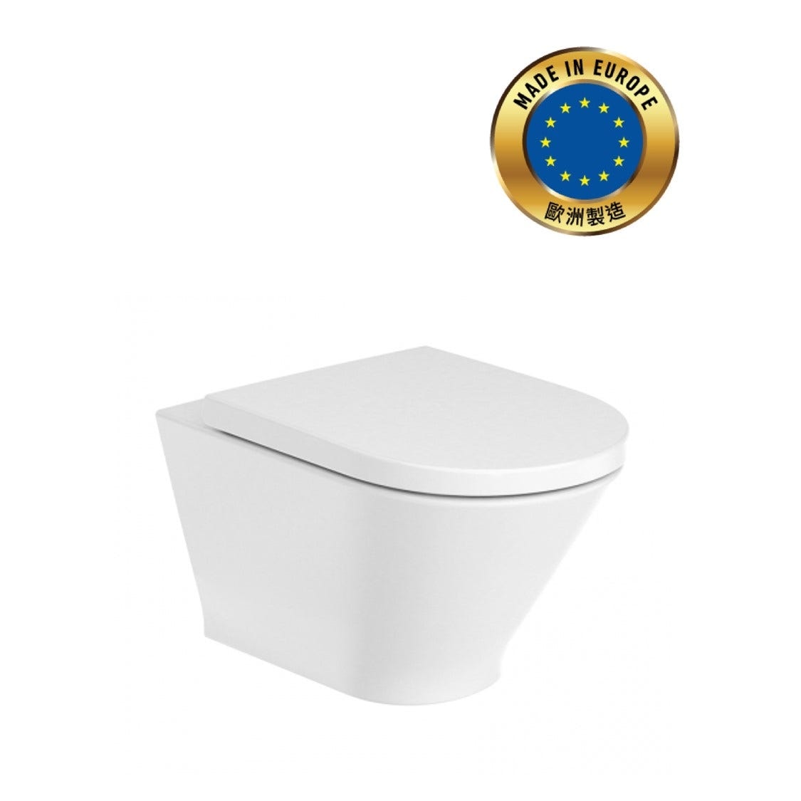 ROCA The Gap Round Rimless Wall-Hung Toilet with SUPRALIT® Soft-Close Seat Set 3460NL+801D12
