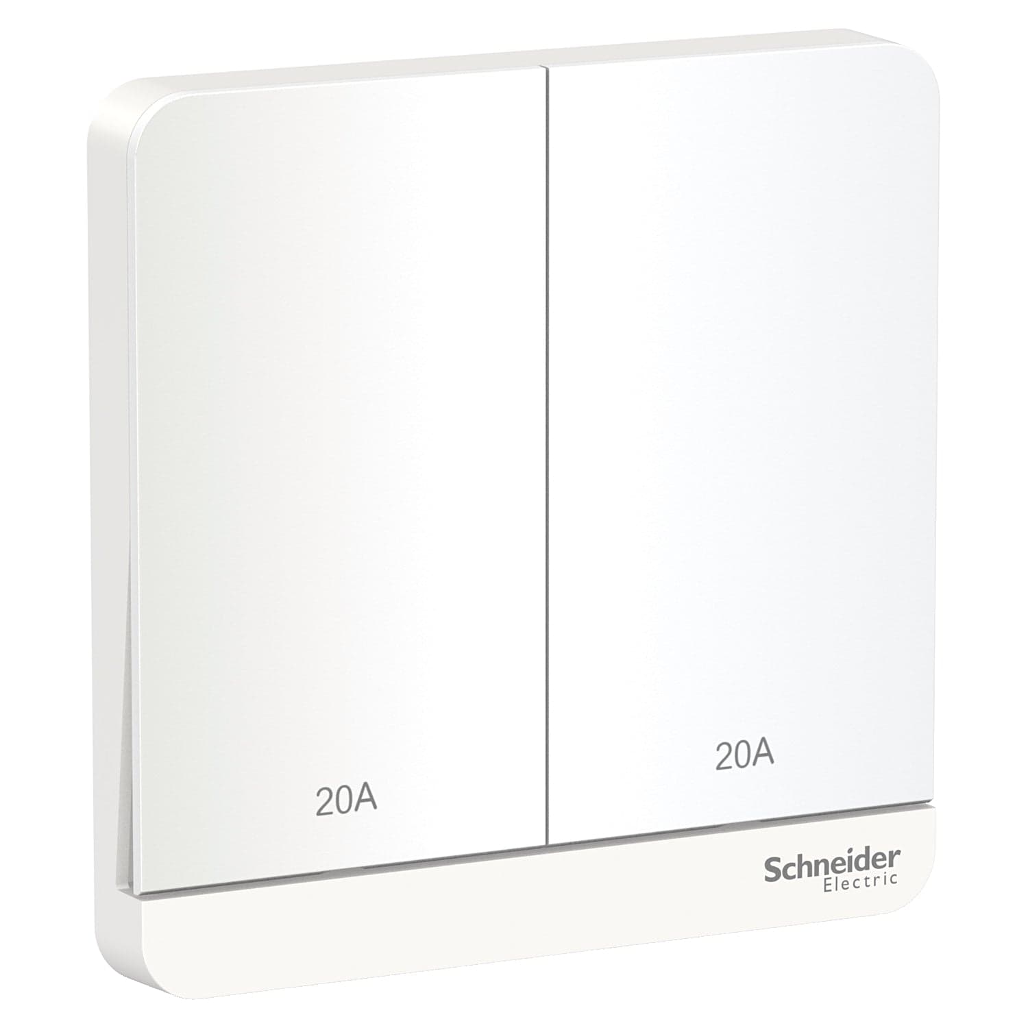 Schneider 施耐德 E8332D20N_WE_C5 20A 兩位雙極開關掣連LED指示燈 (搪瓷白)