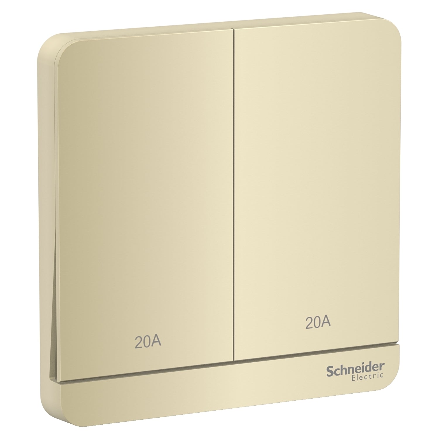 Schneider 施耐德 E8332D20N_WG_C5 20A 兩位雙極開關掣連LED指示燈 (沉醉金)