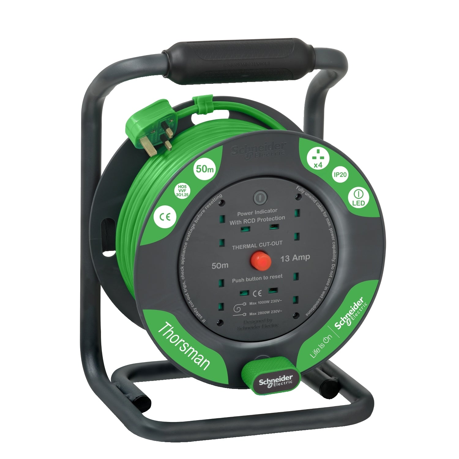 Schneider 施耐德 IMT33157 BS 230V 50M 4插蘇 電線拖轆