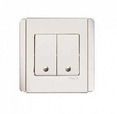 Schneider 施耐德 – 10A 兩位雙控直按板開關掣連LED指示燈 E3032V2 EBGS