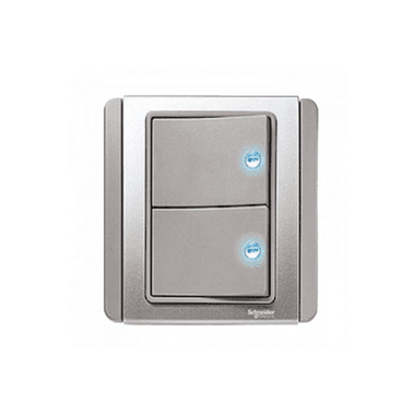 Schneider 施耐德 – 10A兩位橫按板開關掣連LED燈 E3032H1