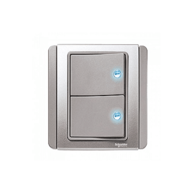 Schneider 施耐德 – 10A兩位橫按板開關掣連LED燈 E3032H1