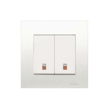 Schneider 施耐德 – 20A 250V兩位雙極開關掣連指示燈 KB32D20NE