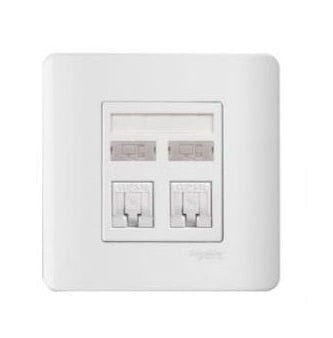 Schneider 施耐德 – 兩位RJ45 八線6類數據插座(模塊備防塵蓋) E8432RJ/6 WE