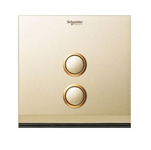 Schneider 施耐德 – 兩位單控 250V 16AX 開關掣,藍色LED / 琥珀色LED U202SPM/1