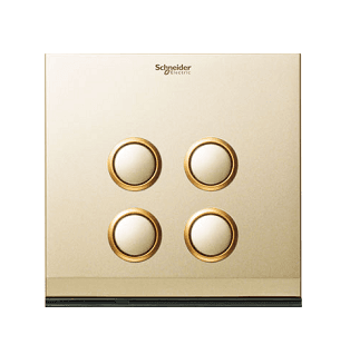 Schneider – 4-Gang 2-Way 250V 16AX Switch, Blue LED / Amber LED U204SPM/2