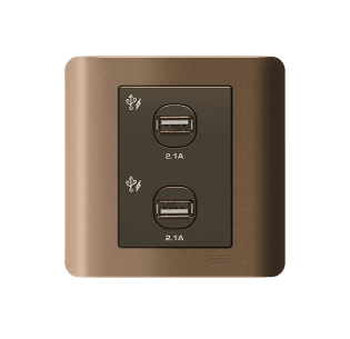 Schneider 施耐德 – 雙位2.1A USB充電插座 E8422USB WE / E8422USB SZ / E8422USB SA