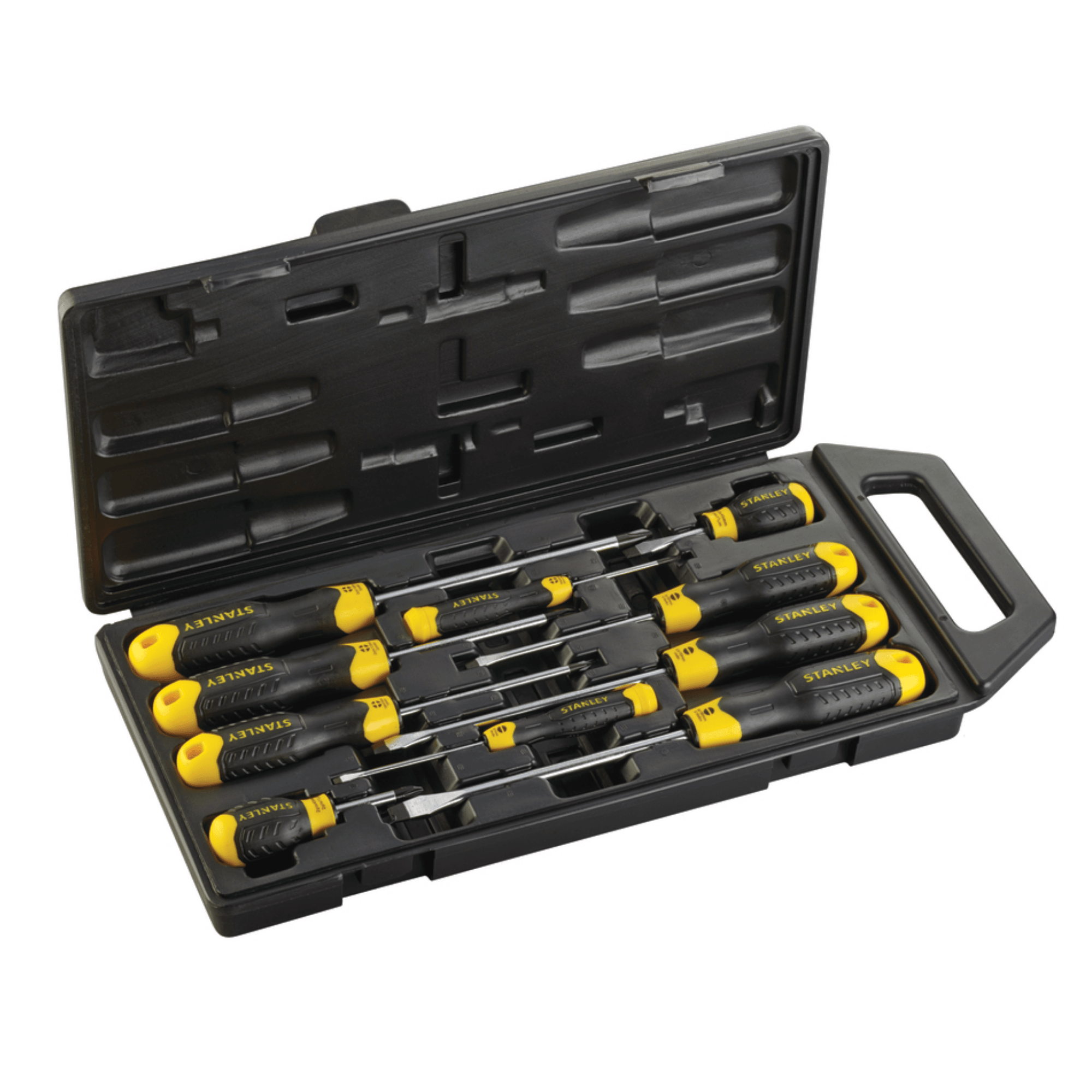 STANLEY史丹利 65-005C-23CUSHION GRIP 10件套膠柄一字十字螺絲批套裝