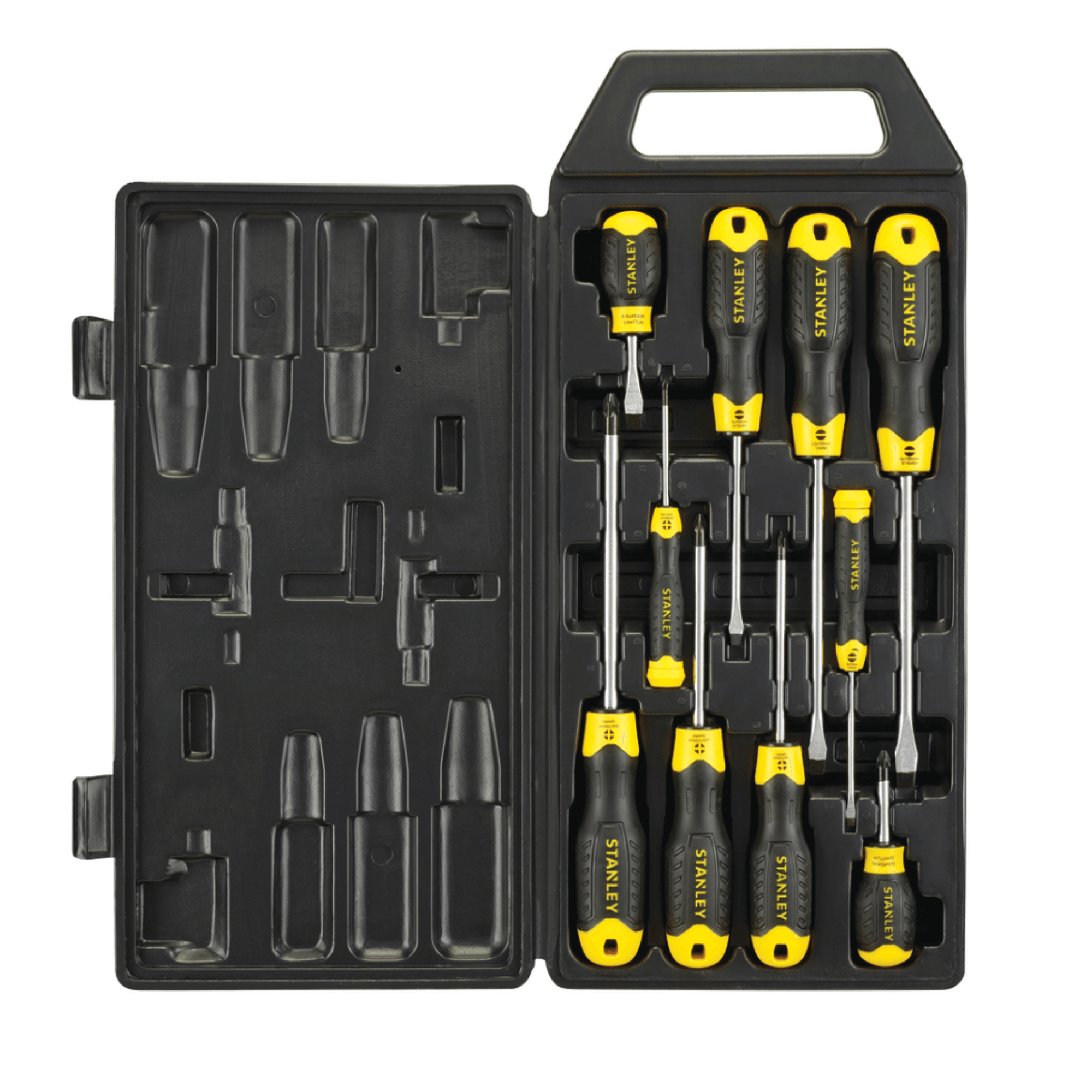 STANLEY史丹利 65-005C-23CUSHION GRIP 10件套膠柄一字十字螺絲批套裝