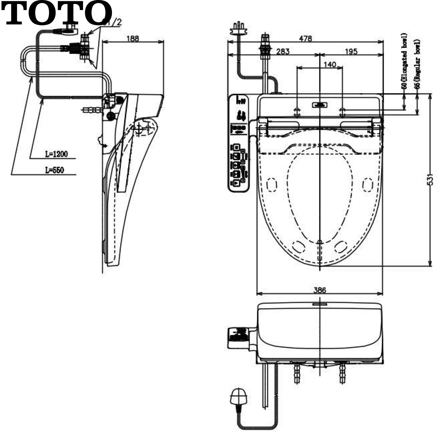 TOTO TCF6631A 智能潔淨廁板