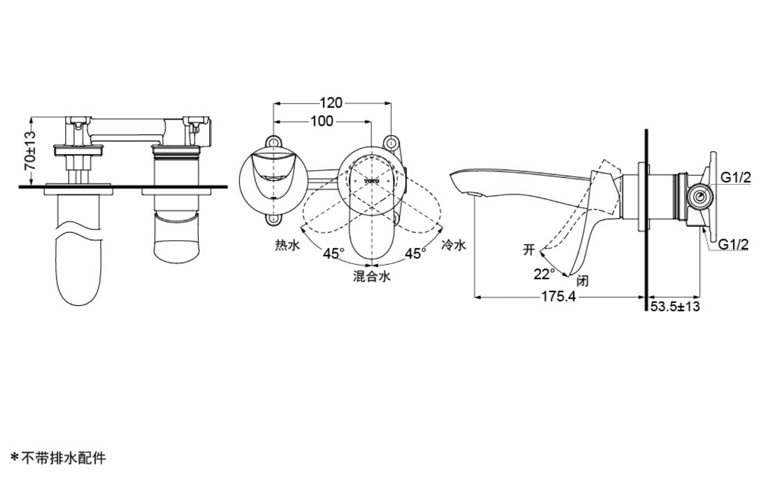 TOTO TLG01310B 單柄牆壁龍頭