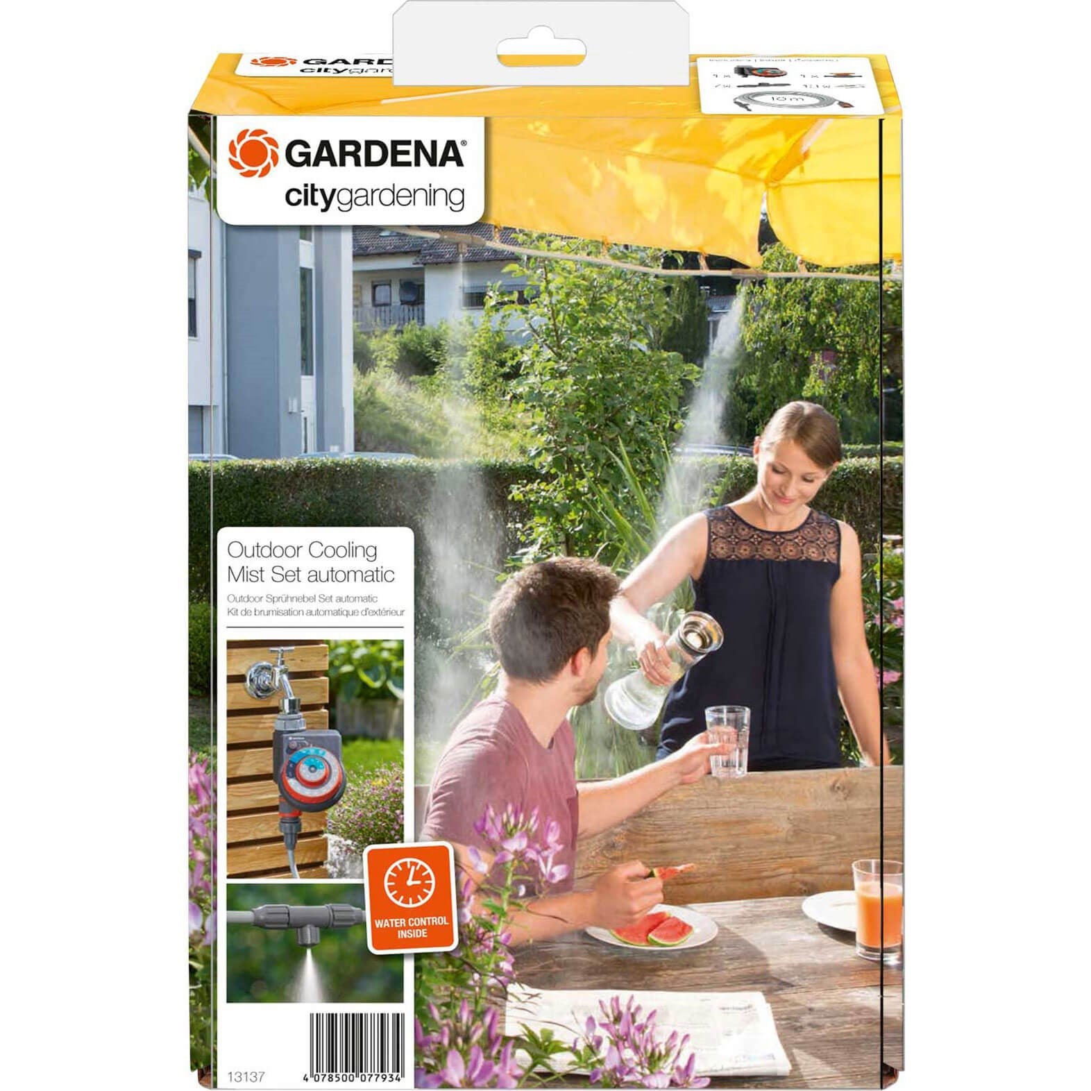 德國 GARDENA 13137-20 city gardening Outdoor Cooling Mist Set automatic 室外自動冷卻霧套裝