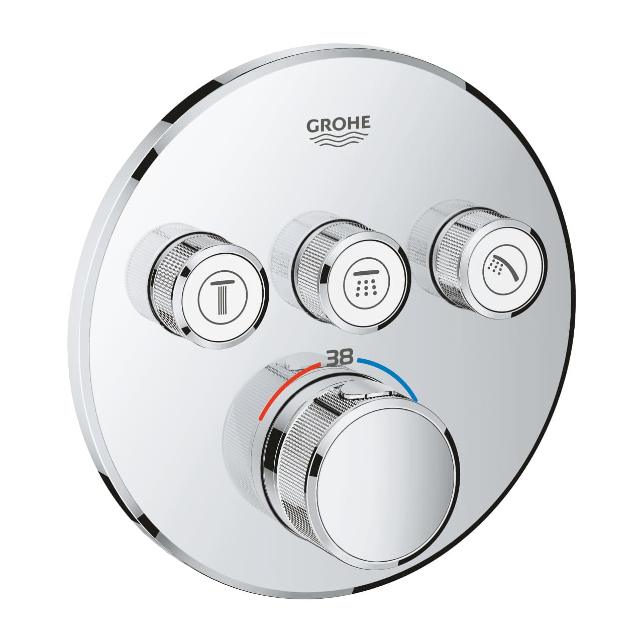 德國 GROHE 29121000/29904LS0+35600000 Grotherm Smartcontrol 圓型多路出水藏牆恆溫淋浴龍頭及閥芯