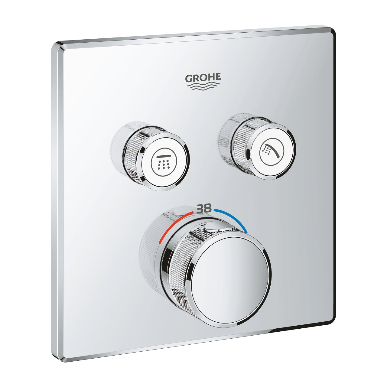 德國 GROHE 29124000/29156LS0+35600000 Grotherm Smartcontrol 方型雙出水藏牆恆溫淋浴龍頭及閥芯