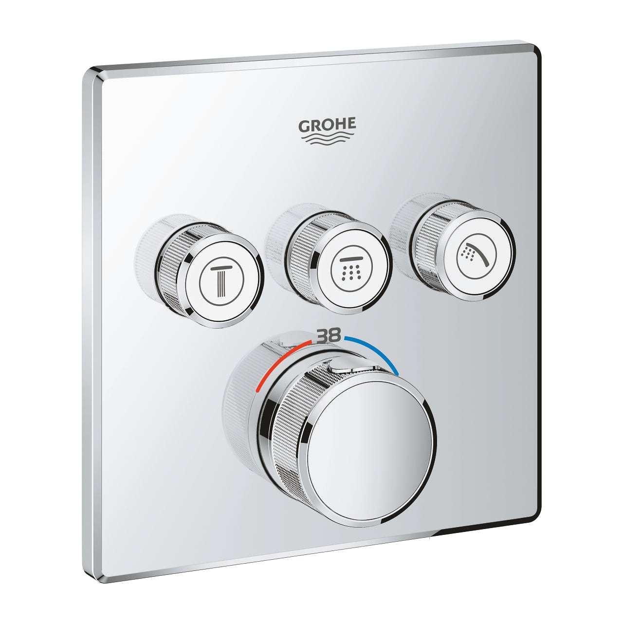 德國 GROHE 29126000/29157LS0+35600000 Grotherm Smartcontrol 方型多路出水藏牆恆溫淋浴龍頭及閥芯