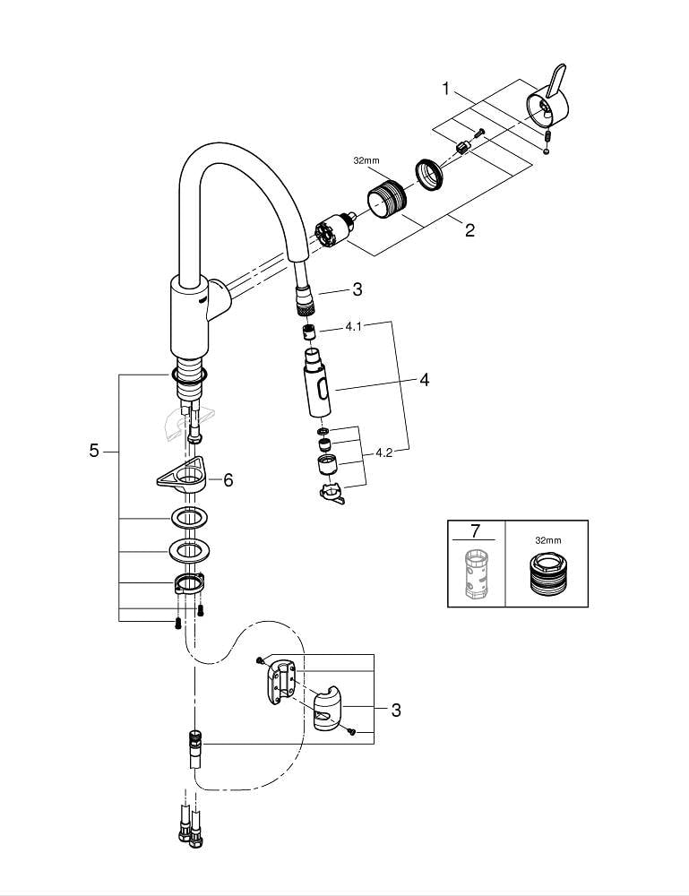 德國 GROHE 31481001 EuroStyle Cosmopolitan 拉出式廚房龍頭 (歐洲製造)