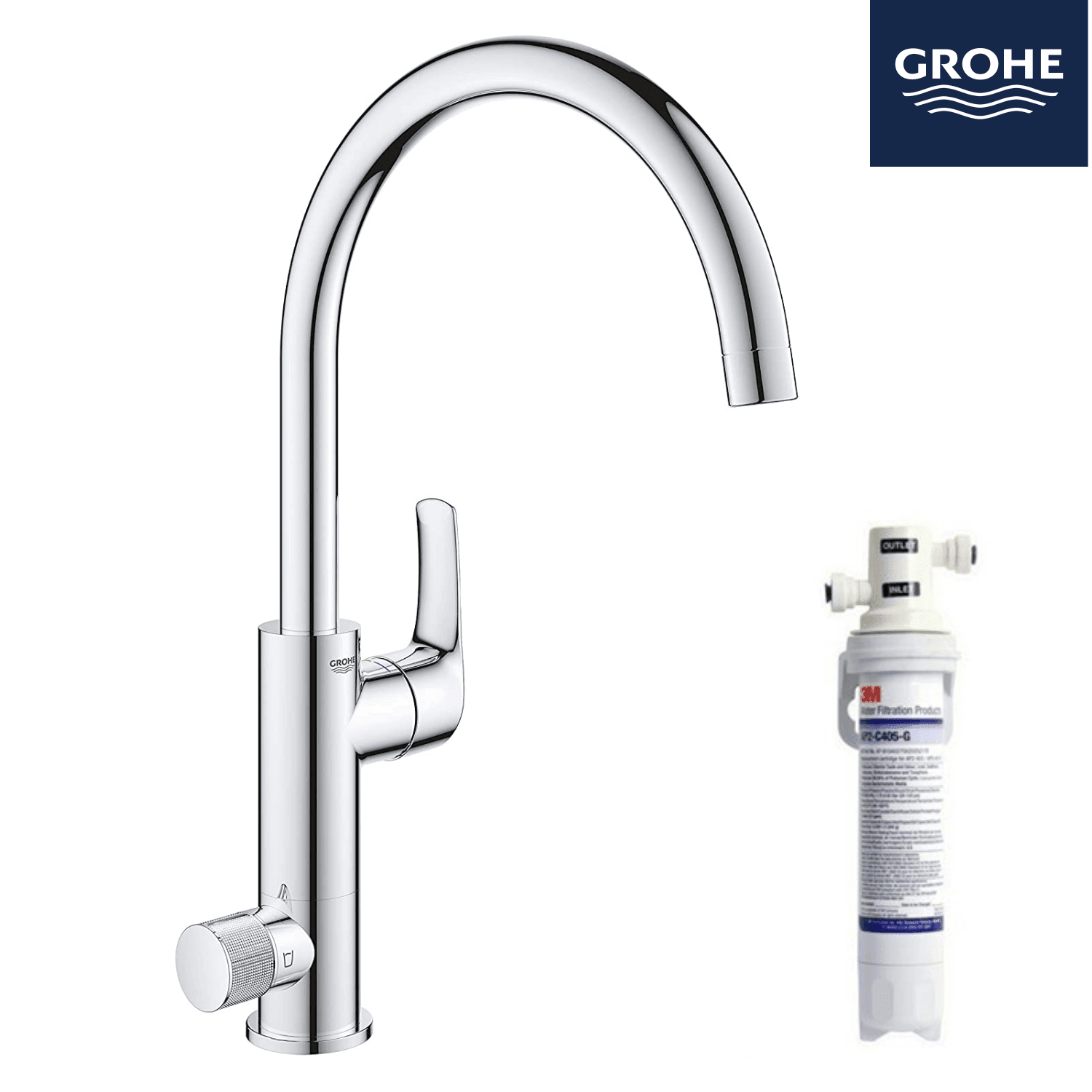德國 Grohe BLUE PURE 31722000 濾水廚房龍頭 + 3M AP2-405G濾水套裝 (包安裝)