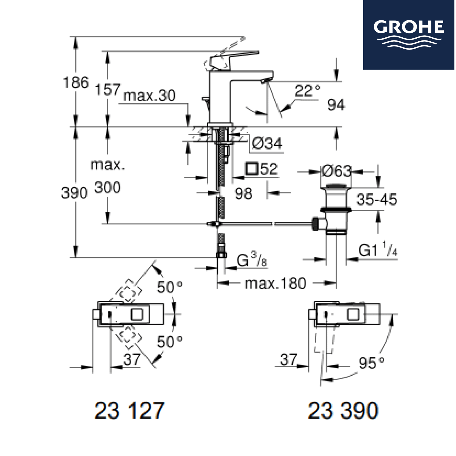 德國 GROHE Eurocube 23127000 面盆龍頭 (德國製造)