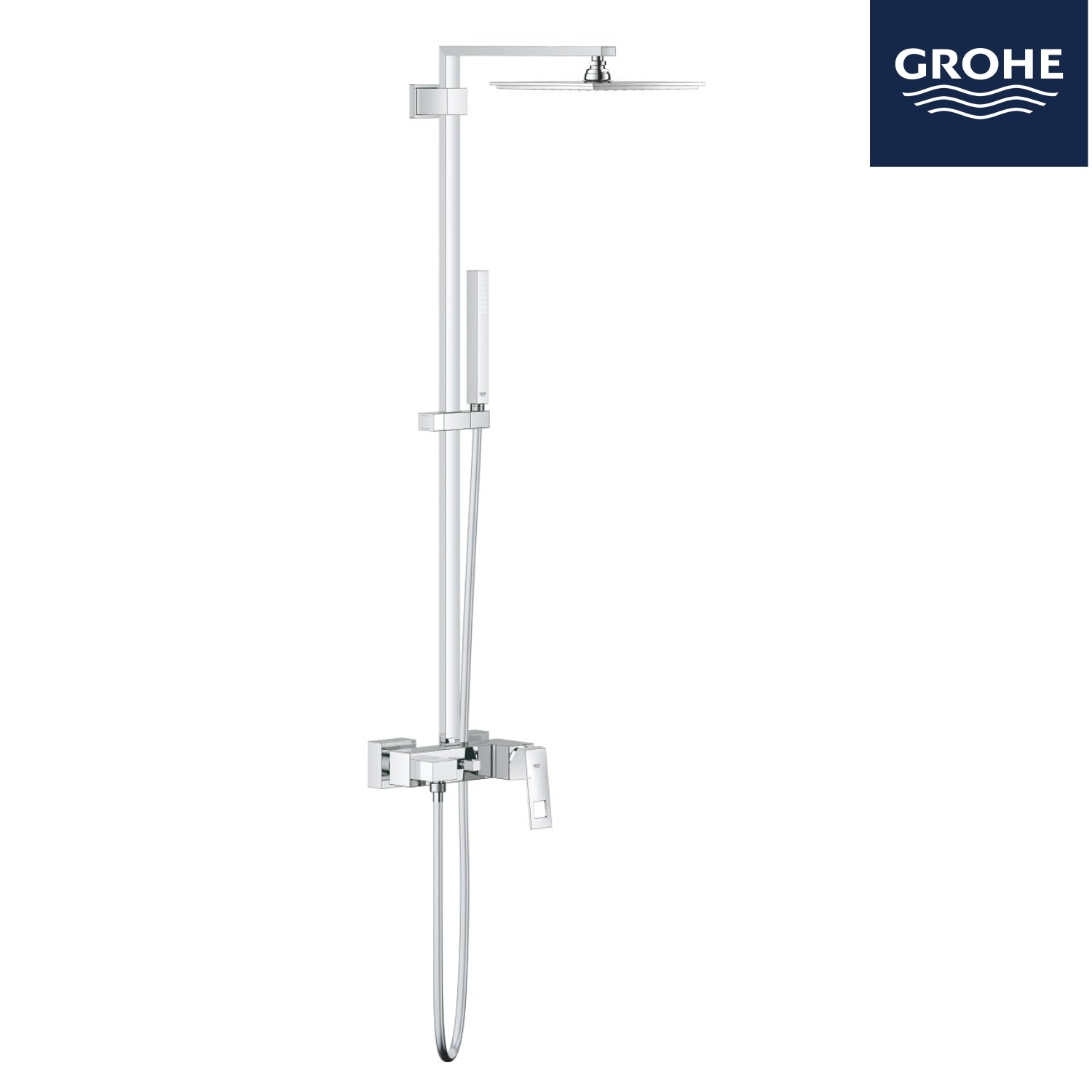 德國 GROHE Eurocube 23147 明牆方形雨淋式花灑組合連花灑龍頭 (德國製造)