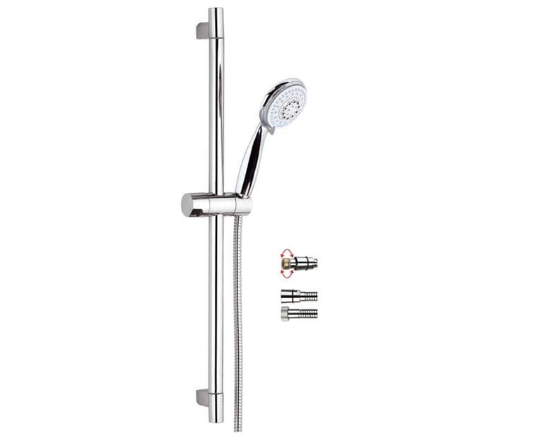 Italy Remer 315R318F4A 5-Function Shower Set with Anti-Kink Hose and Riser Rail