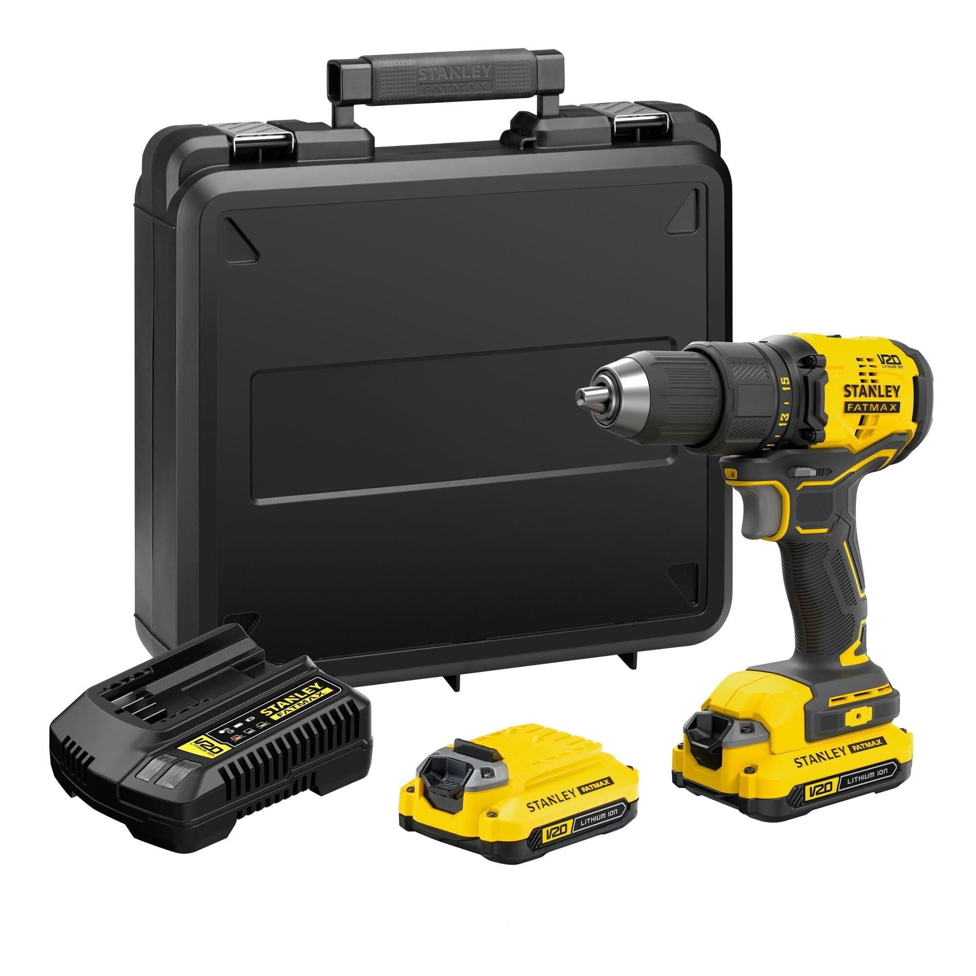 USA STANLEY SBD710D2K-B1 V20 Cordless Brushless Drill (2-Battery 1-Charger Kit)