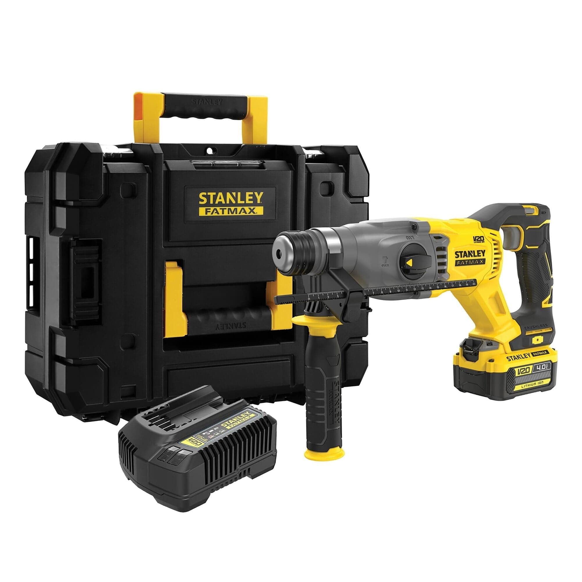 STANLEY SFMCH900M22-QW V20 Cordless 3-Mode SDS Hammer Drill (2-Battery 1-Charger Kit)