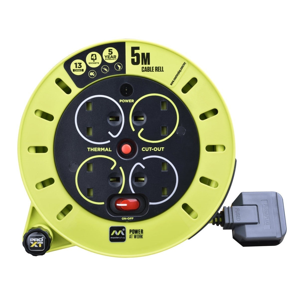 英國 Masterplug CSU05134SL-PX 4 Socket 13A 5M 電線拖轆
