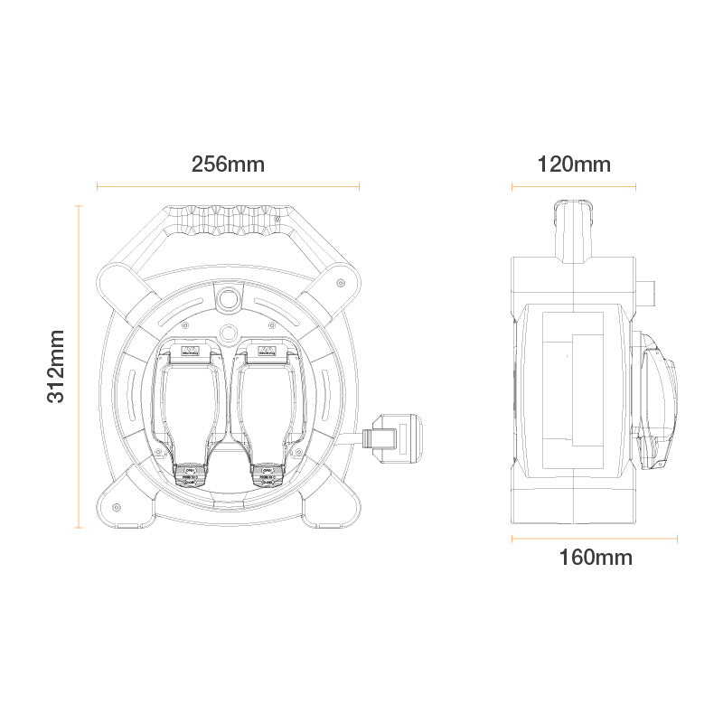 英國 Masterplug HLP2013/2IP-MP Socket 13A 20M 電線拖轆 (雙防水插座)