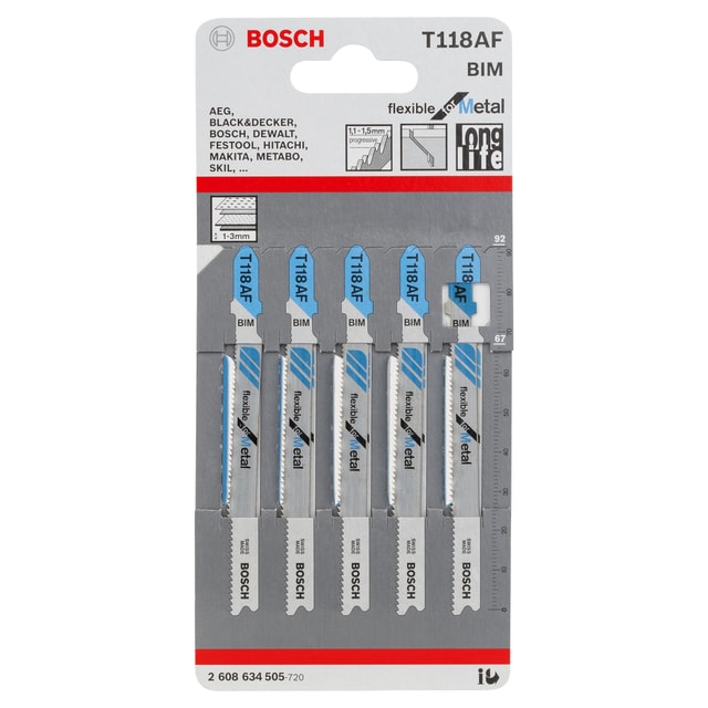 BOSCH T118AF 積梳鋸片 (5片裝) (雙金屬) | JACO 積高