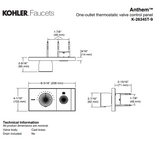 KOHLER K-26345T-9-BN ANTHEM™ 單路嵌入式機械恆溫控制 (羅曼銀)-hong-kong