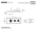 KOHLER K-26346T-9-CP ANTHEM™ 雙路嵌入式機械恆溫控制-hong-kong