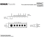 KOHLER K-26349T-9-CP ANTHEM™ 五路嵌入式機械恆溫控制-hong-kong