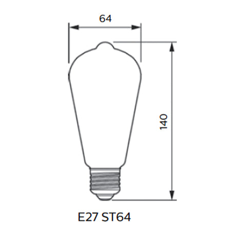 PHILIPS 飛利浦 Master Value LED燈膽(可調光暗) – 5.9W / E27 / 2200K-2700K / ST64
