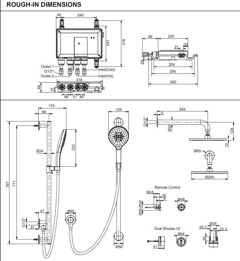 KOHLER K-22327T-7-CP DTV MODE 花灑組合套裝-hong-kong