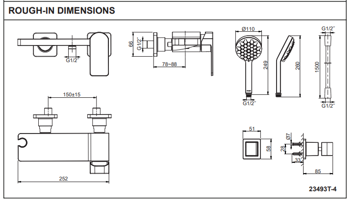 KOHLER K-23494T-4-RGD PARALLEL 掛牆式浴缸龍頭 (玫瑰金)-hong-kong