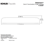 KOHLER K-26298T-CP STATEMENT™ 18” 雙功能頭頂花灑18” 雨淋/ 雨瀑 (拋光鍍鉻)-hong-kong