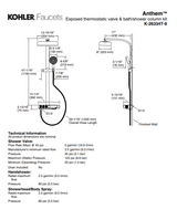 KOHLER K-26334T-9-BN ANTHEM ™ 恆溫四路出水淋浴柱 (羅曼銀)-hong-kong