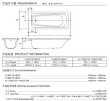 KOHLER K-P17502H-GR-0 MELANIE 1.5米 鑄鐵浴缸 (含扶手孔)-hong-kong